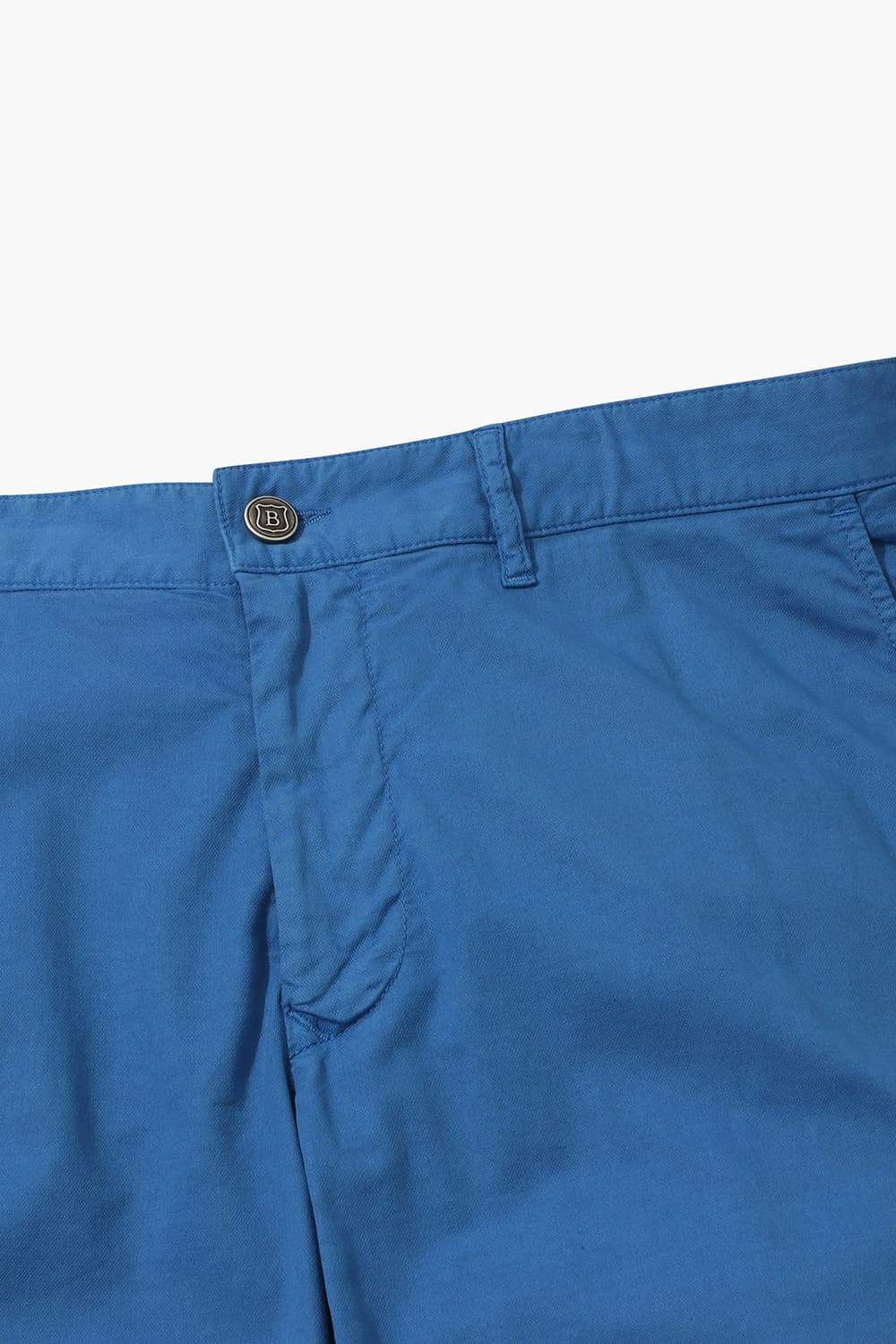 린넨 혼방 슬림 블루 팬츠