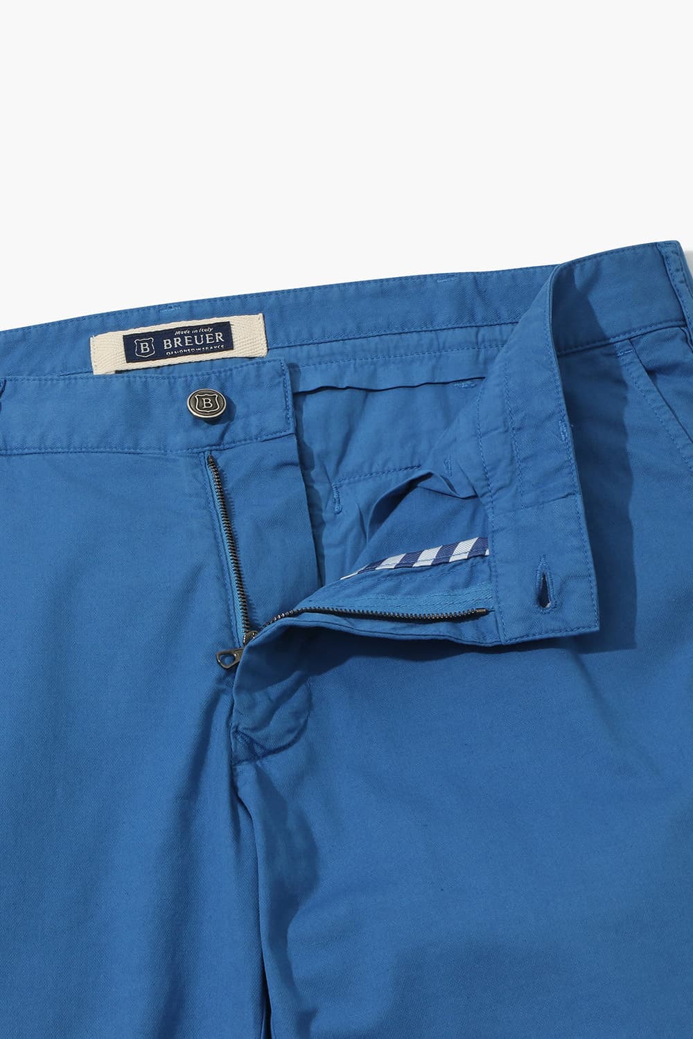 린넨 혼방 슬림 블루 팬츠