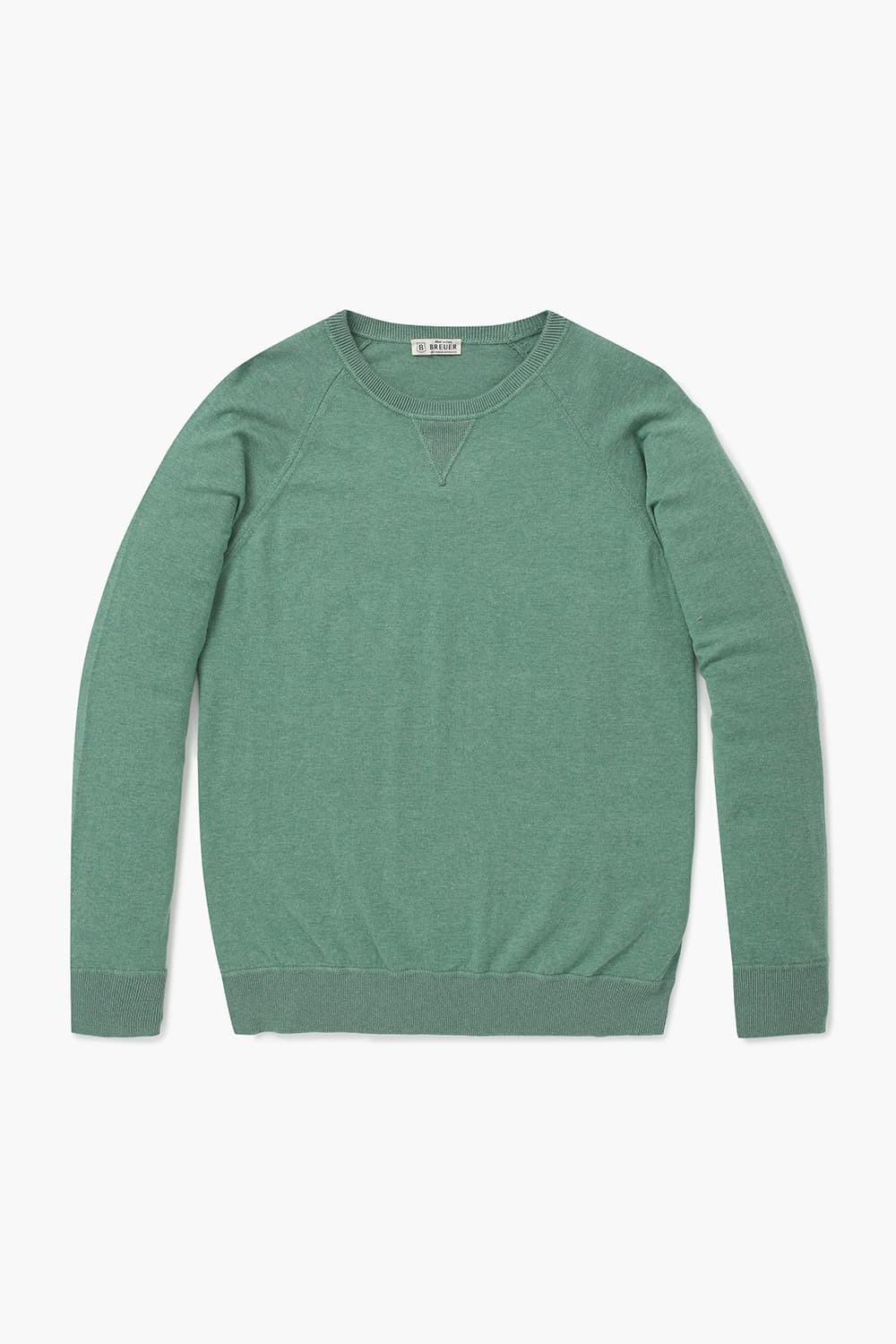 코튼 크루넥 103 그린 긴소매 니트