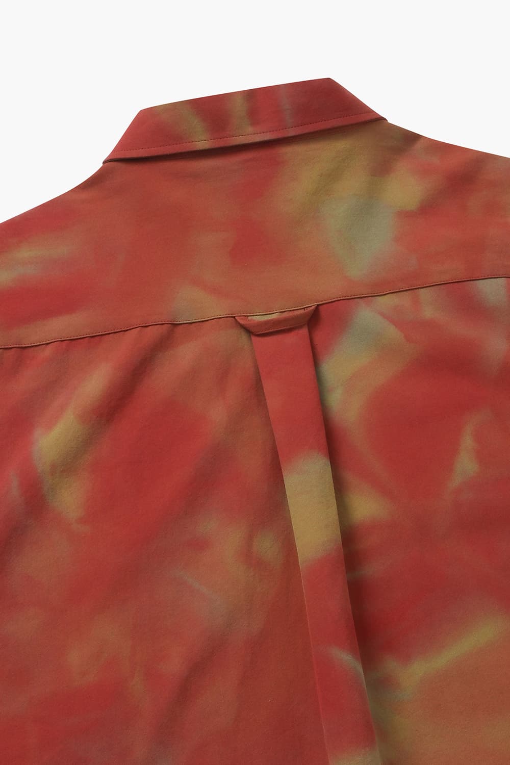 코튼 타이다이 캠프 카라 001 레드 반소매 셔츠