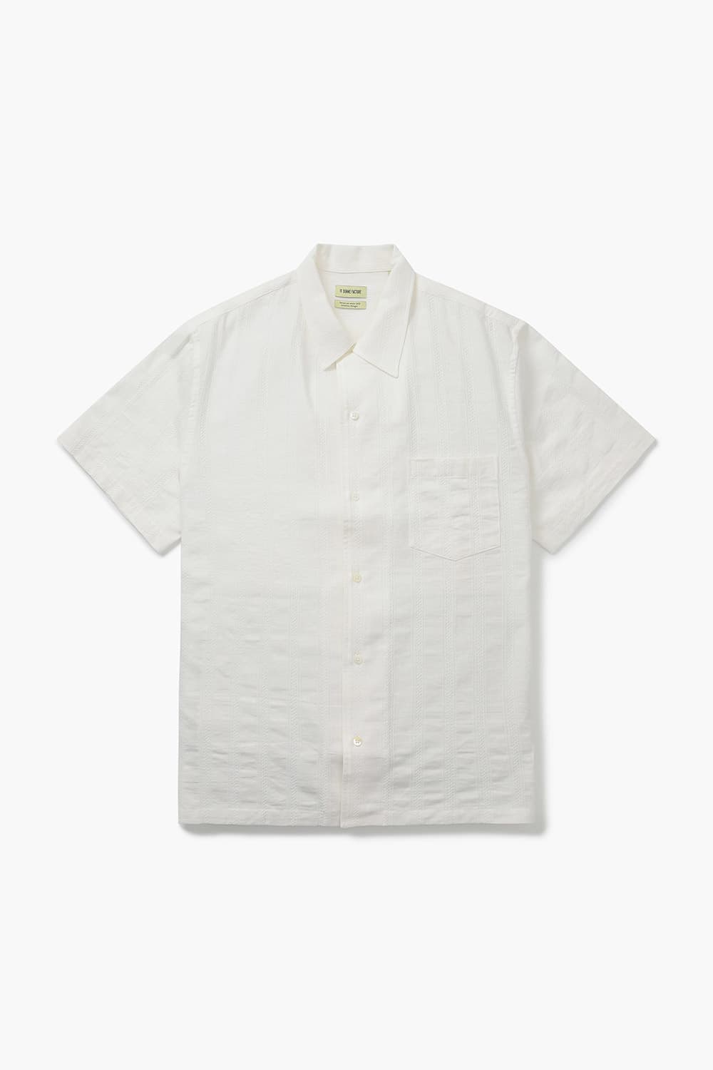 린넨 혼방 캠프 카라 002 화이트 반소매 셔츠