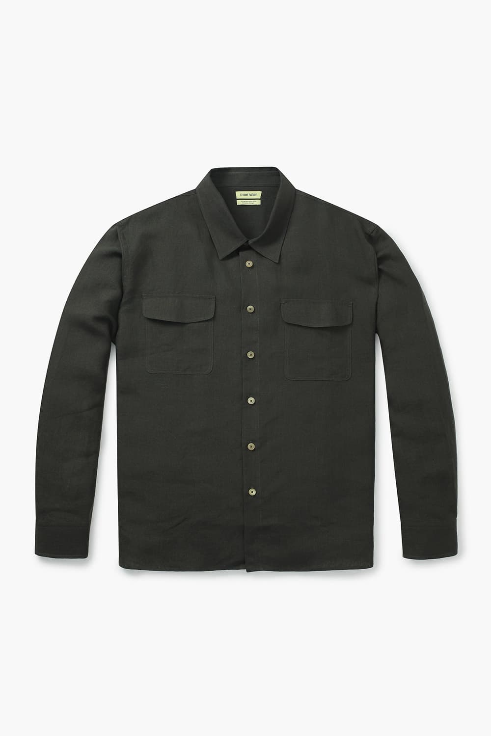 린넨 투 포켓 오버사이즈 006 카키브라운 셔츠