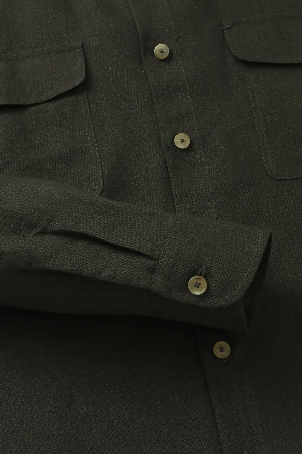 린넨 투 포켓 오버사이즈 006 카키브라운 셔츠