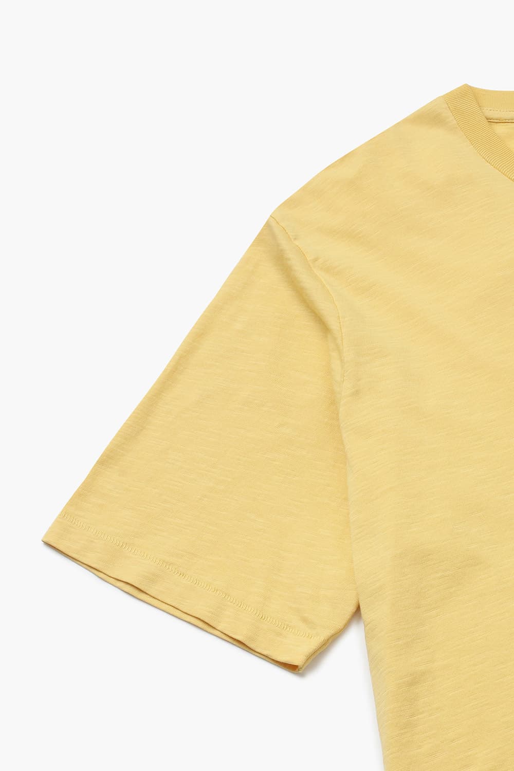 코튼 포켓 크루넥 001 옐로우 반소매 티셔츠
