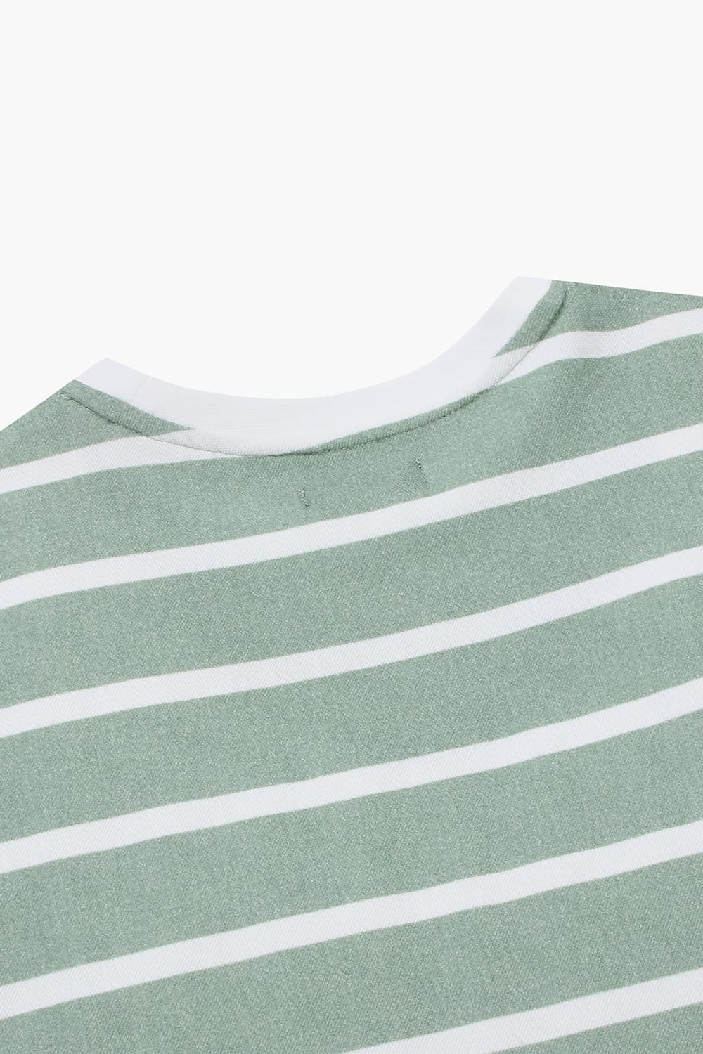 코튼 스트라이프 크루넥 513 라이트그린 반소매 티셔츠