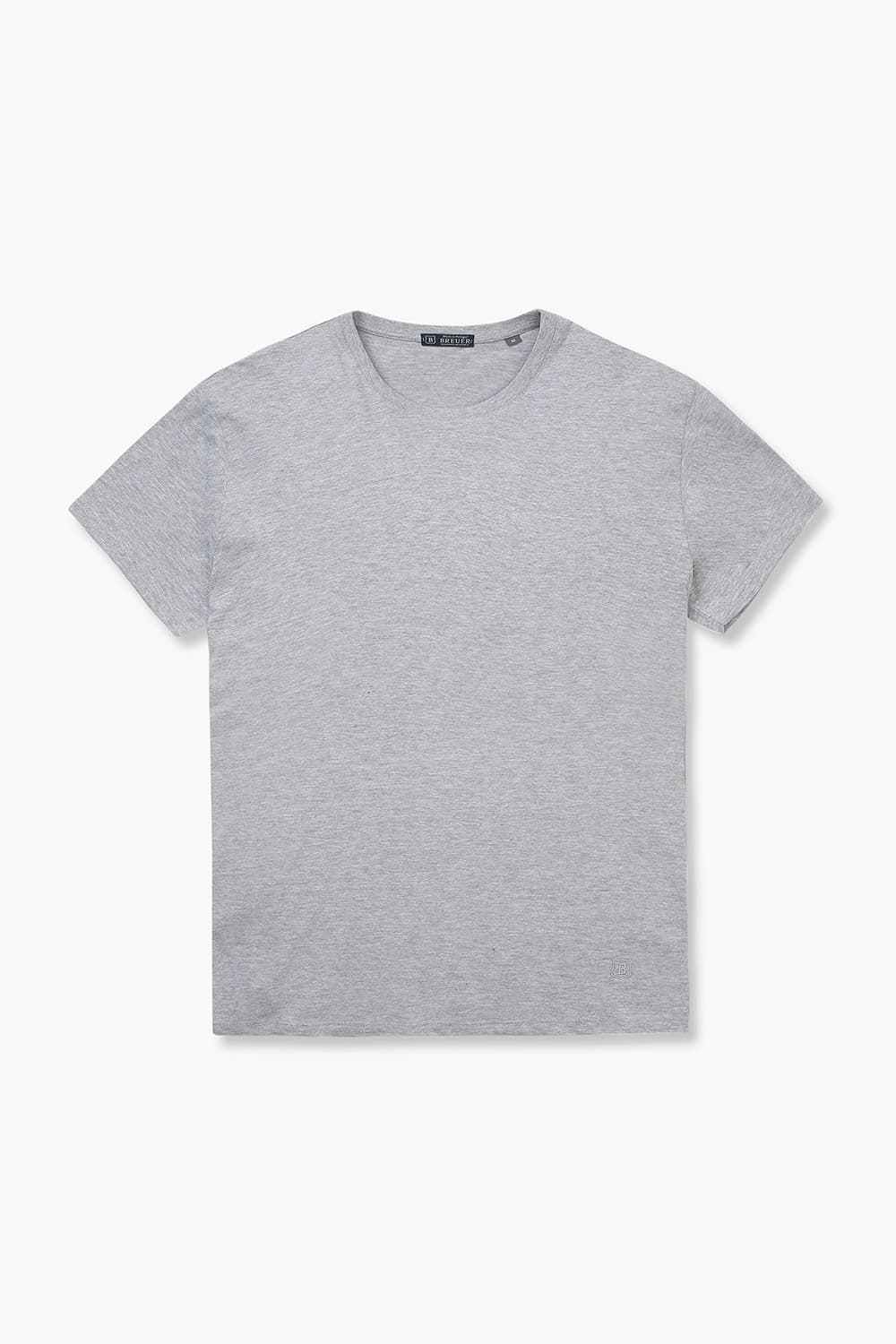 코튼 베이직 크루넥 512 라이트그레이 반소매 티셔츠