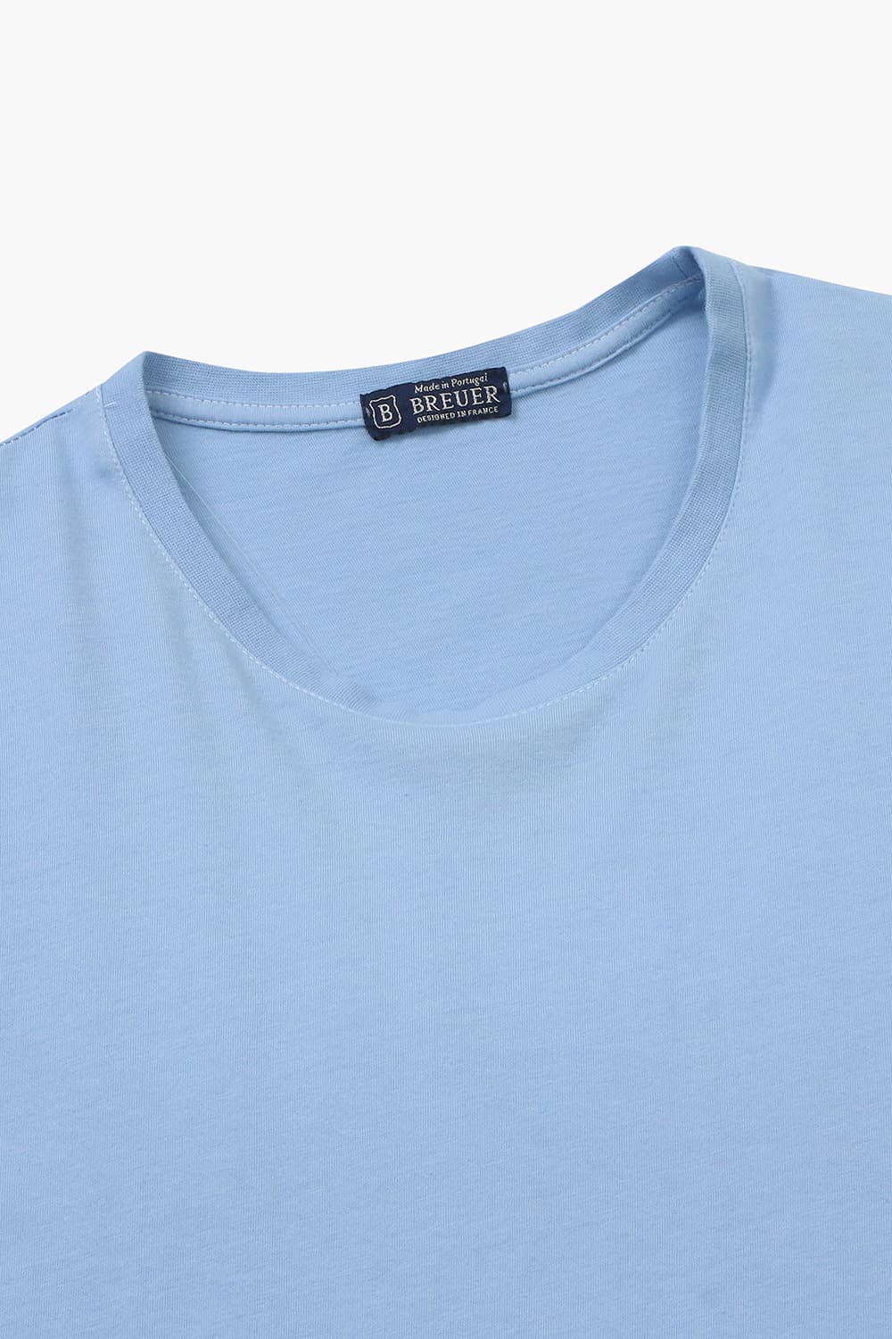 코튼 베이직 크루넥 512 라이트블루 반소매 티셔츠