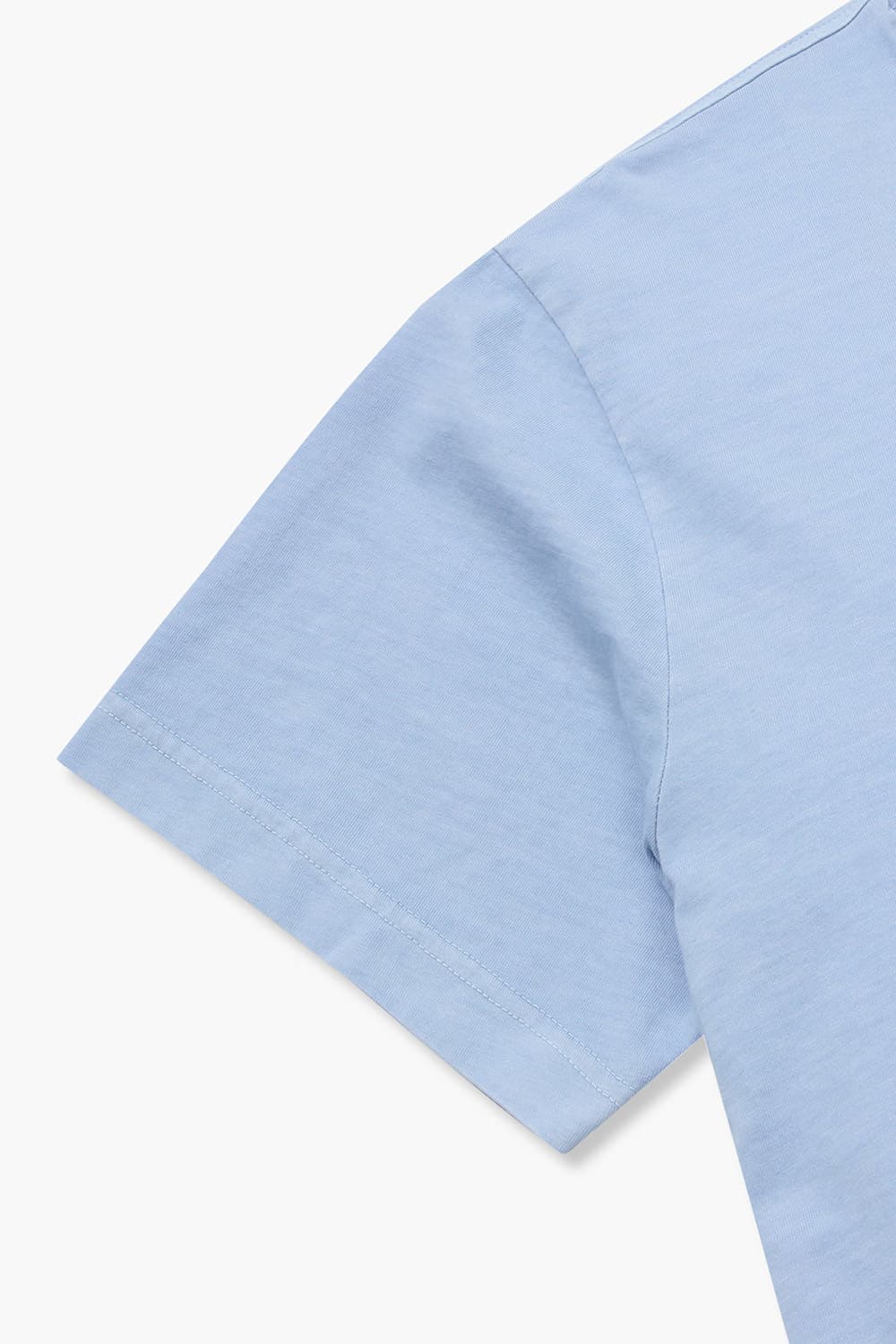 코튼 포켓 크루넷 511 라이트블루 반소매 티셔츠