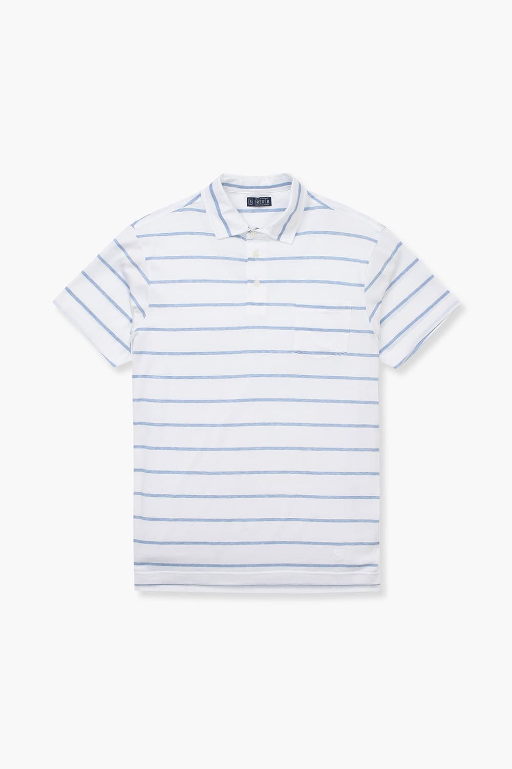 코튼 스트라이프 버튼 다운 반소매 티셔츠 65001P462001