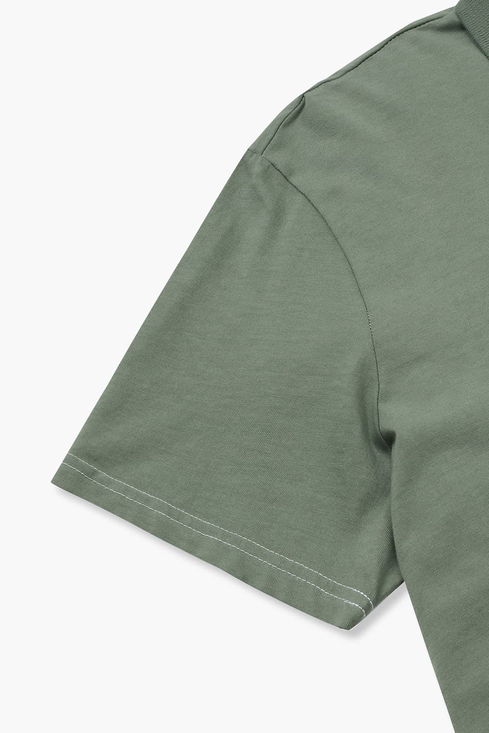 코튼 버튼 다운 502 그린 반소매 티셔츠