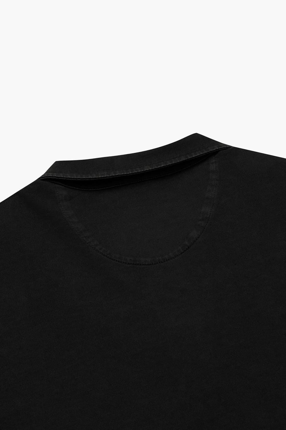 코튼 버튼 다운 포켓 501 블랙 반소매 티셔츠