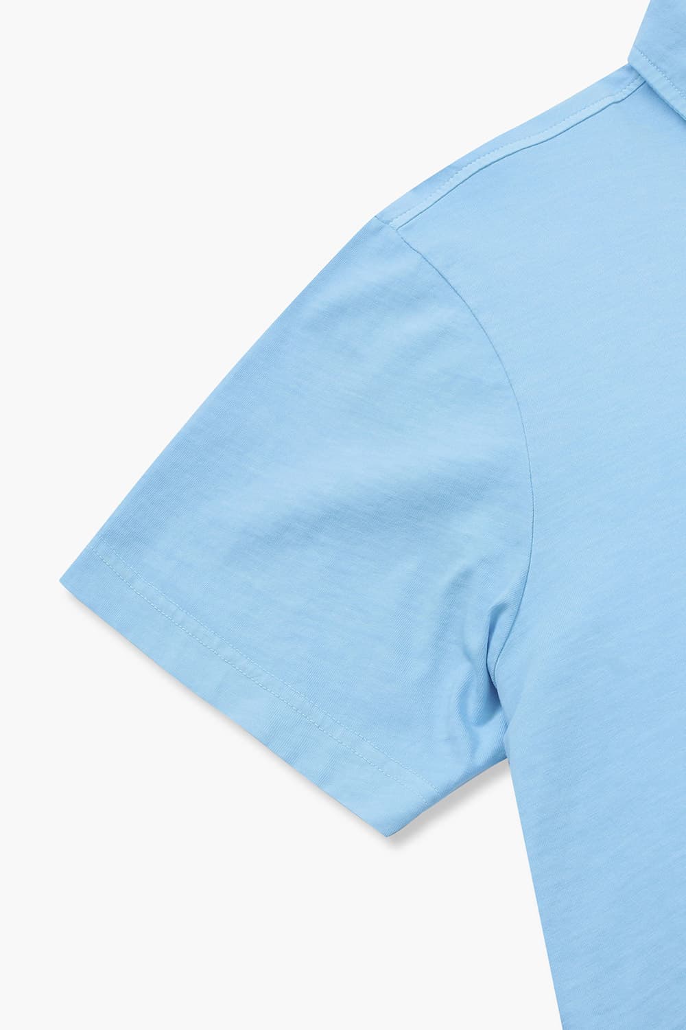 코튼 버튼 다운 포켓 501 블루 반소매 티셔츠