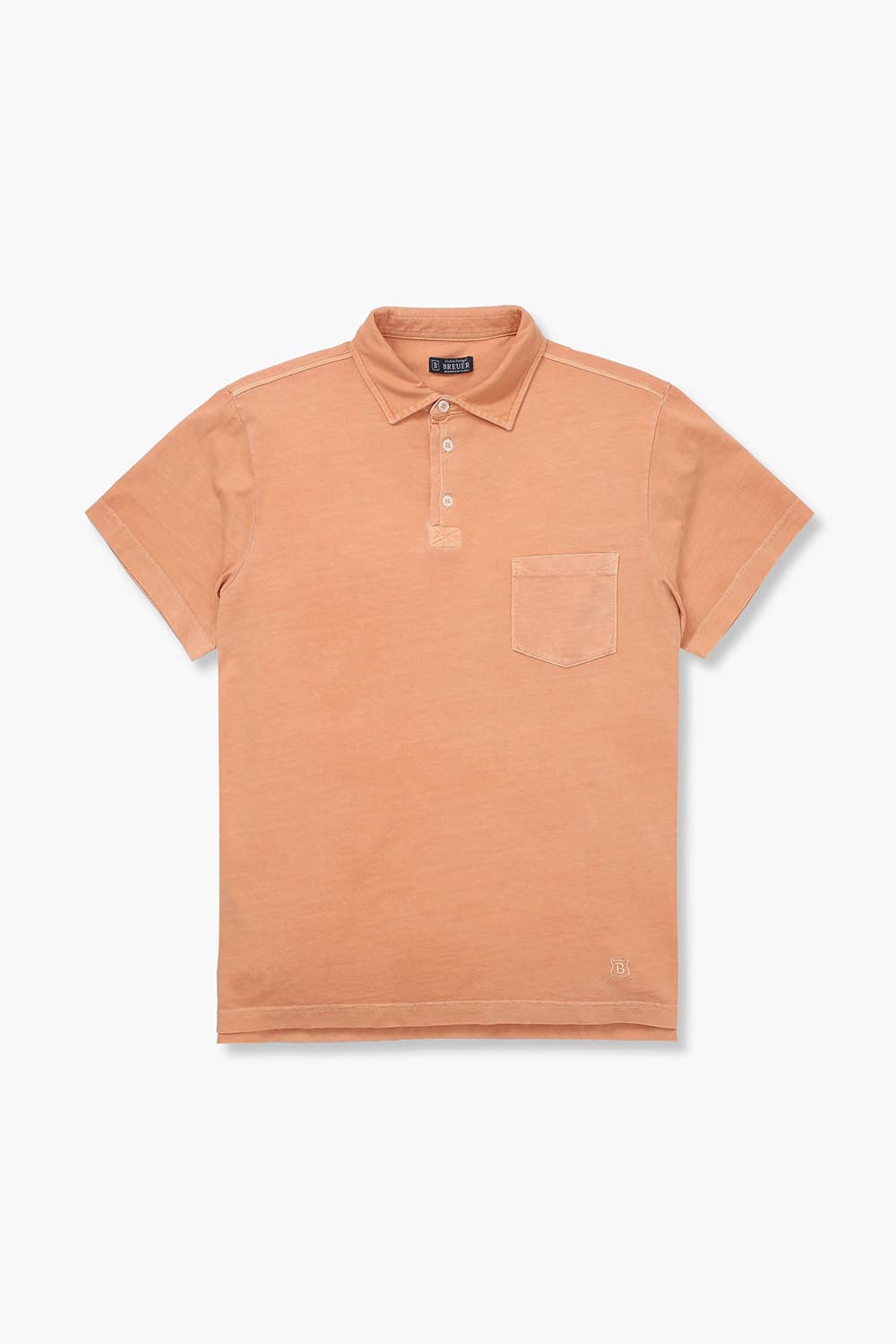 코튼 버튼 다운 포켓 501 오렌지 반소매 티셔츠