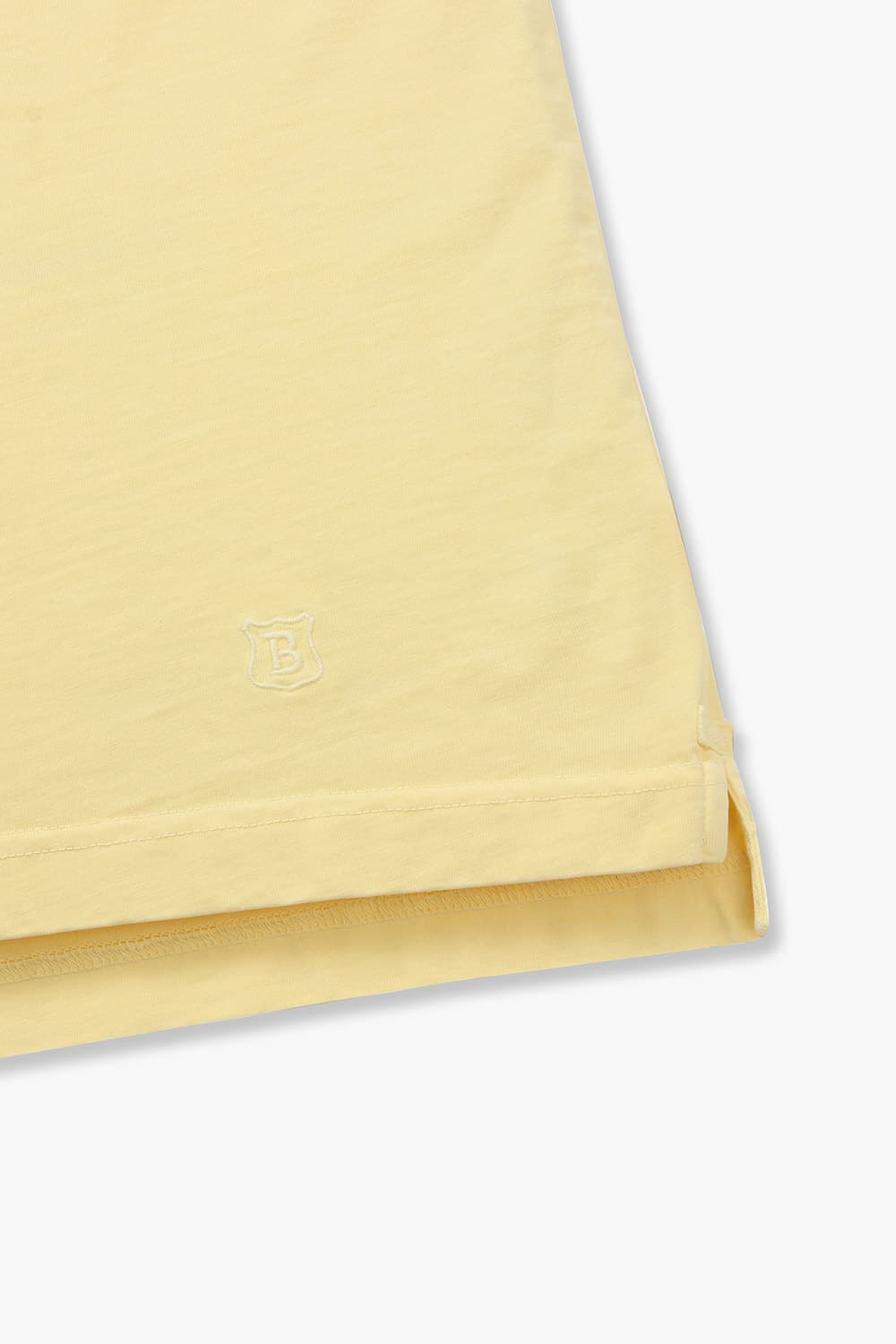 코튼 버튼 다운 포켓 501 라이트옐로우 반소매 티셔츠