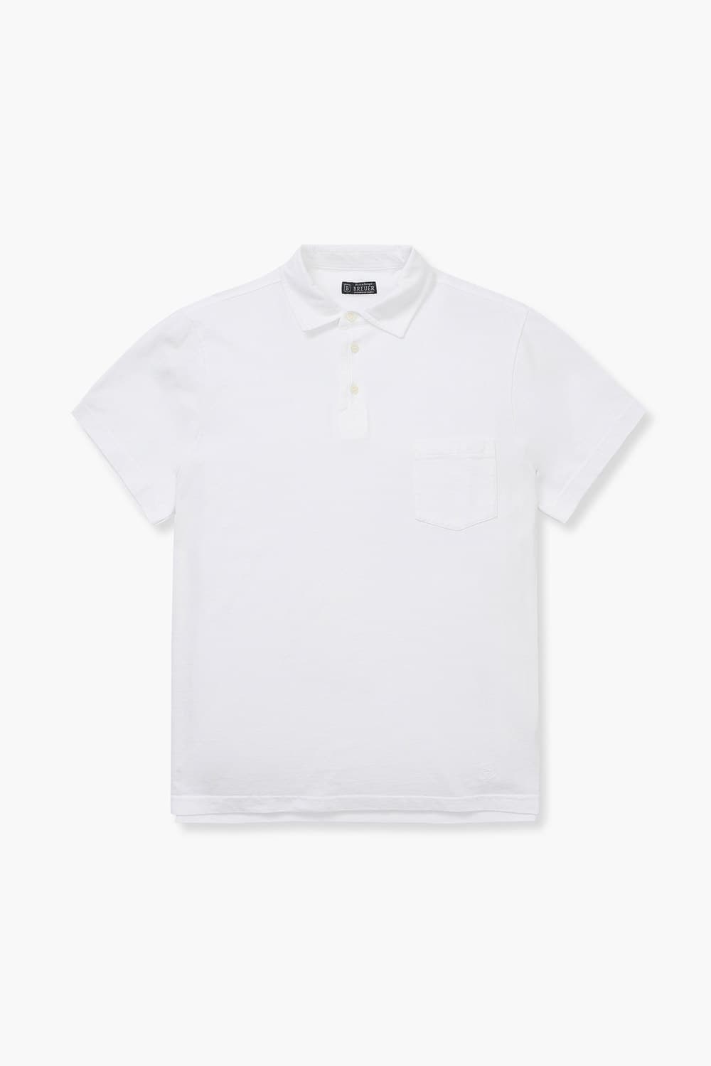 코튼 버튼 다운 포켓 501 화이트 반소매 티셔츠