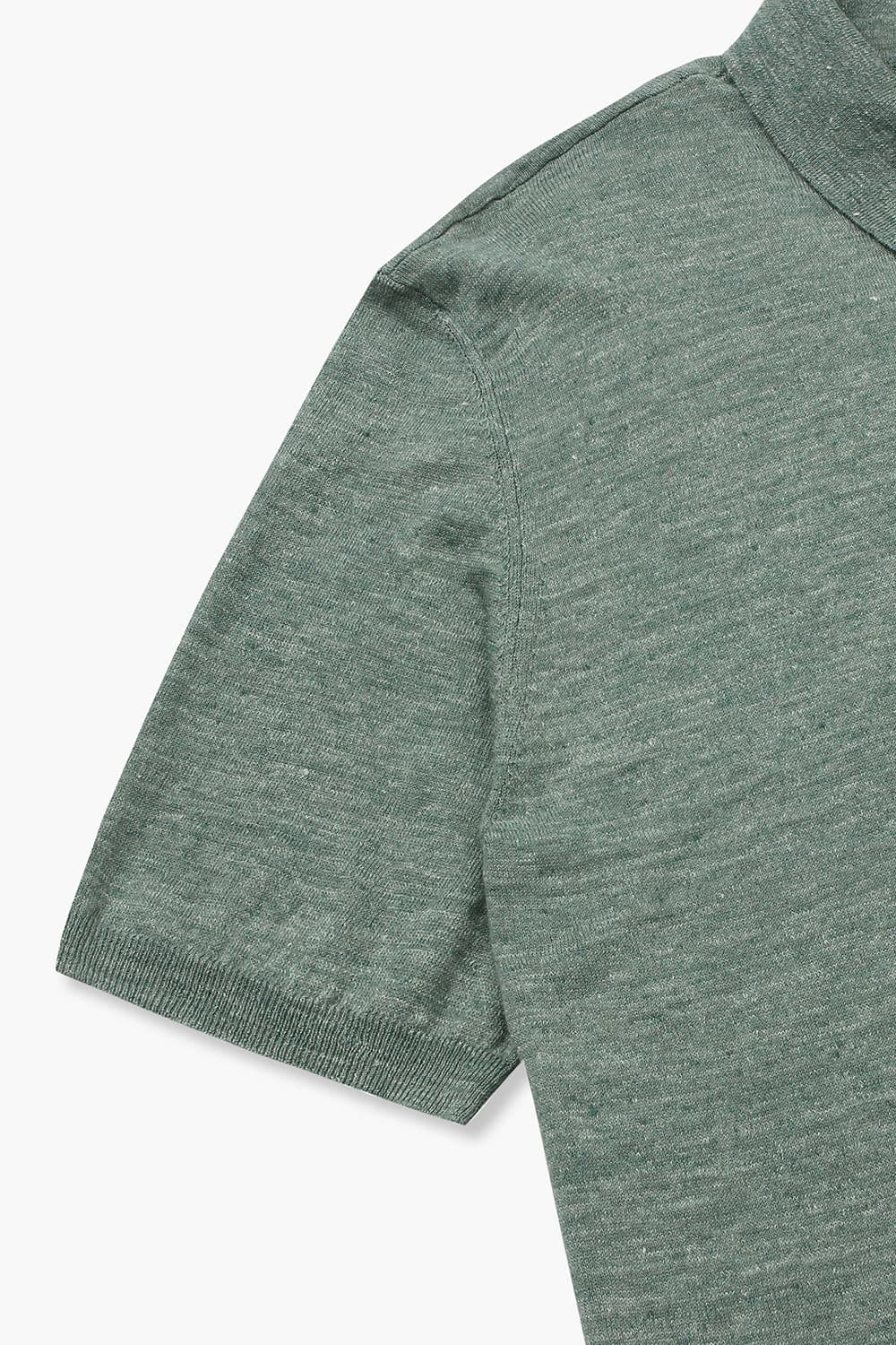 린넨 폴로 503 그린 반소매 니트