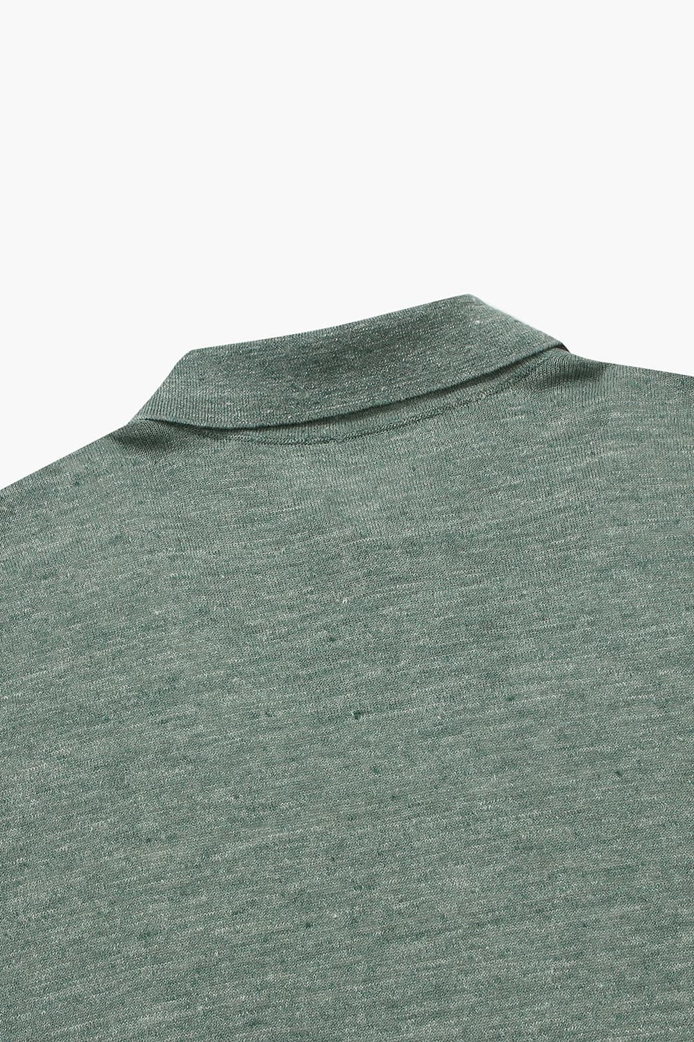린넨 폴로 503 그린 반소매 니트