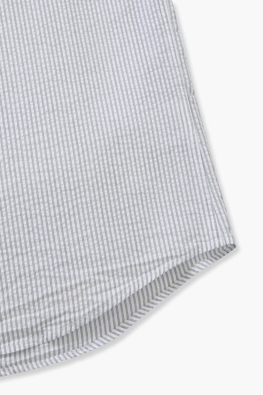 SANTIAGO 코튼 스트라이프 차이나 카라 003 화이트 셔츠