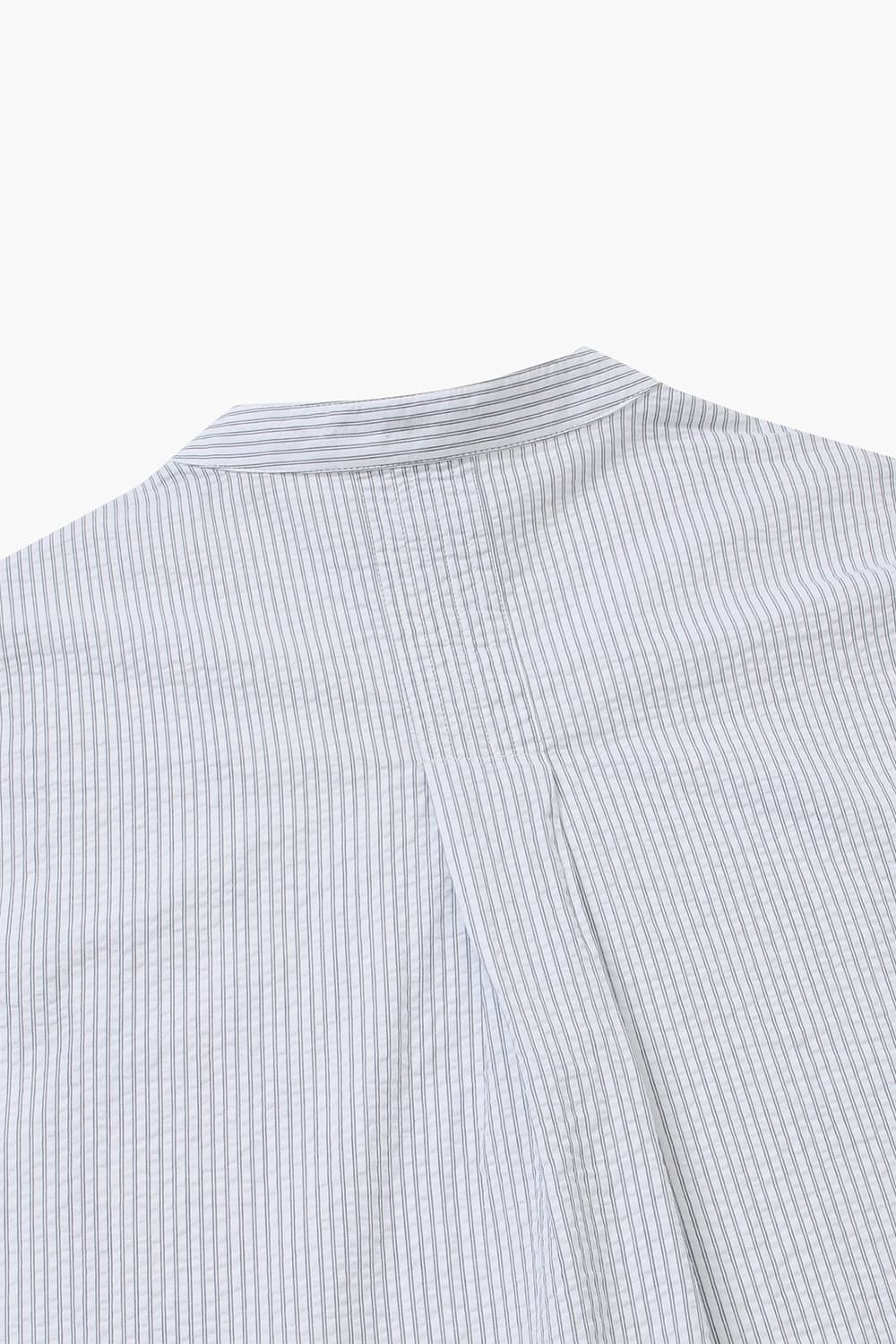 SANTIAGO 코튼 스트라이프 차이나 카라 003 화이트 셔츠