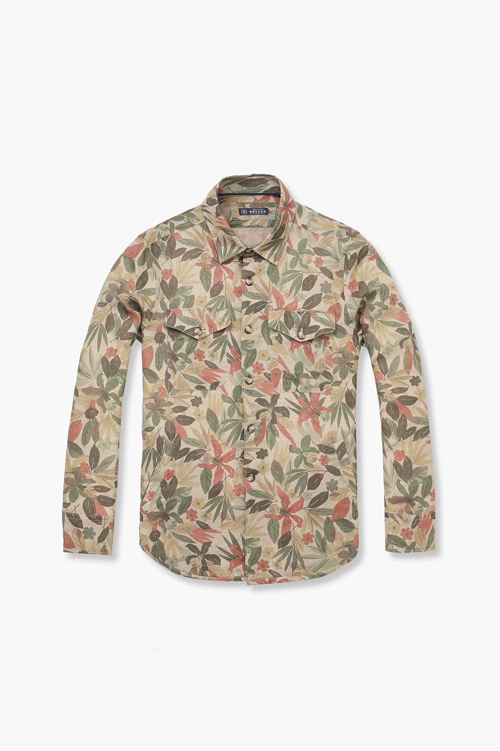 린넨 친스 패턴 202 브라운 셔츠