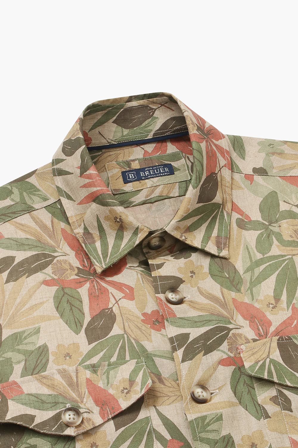 린넨 친스 패턴 202 브라운 셔츠