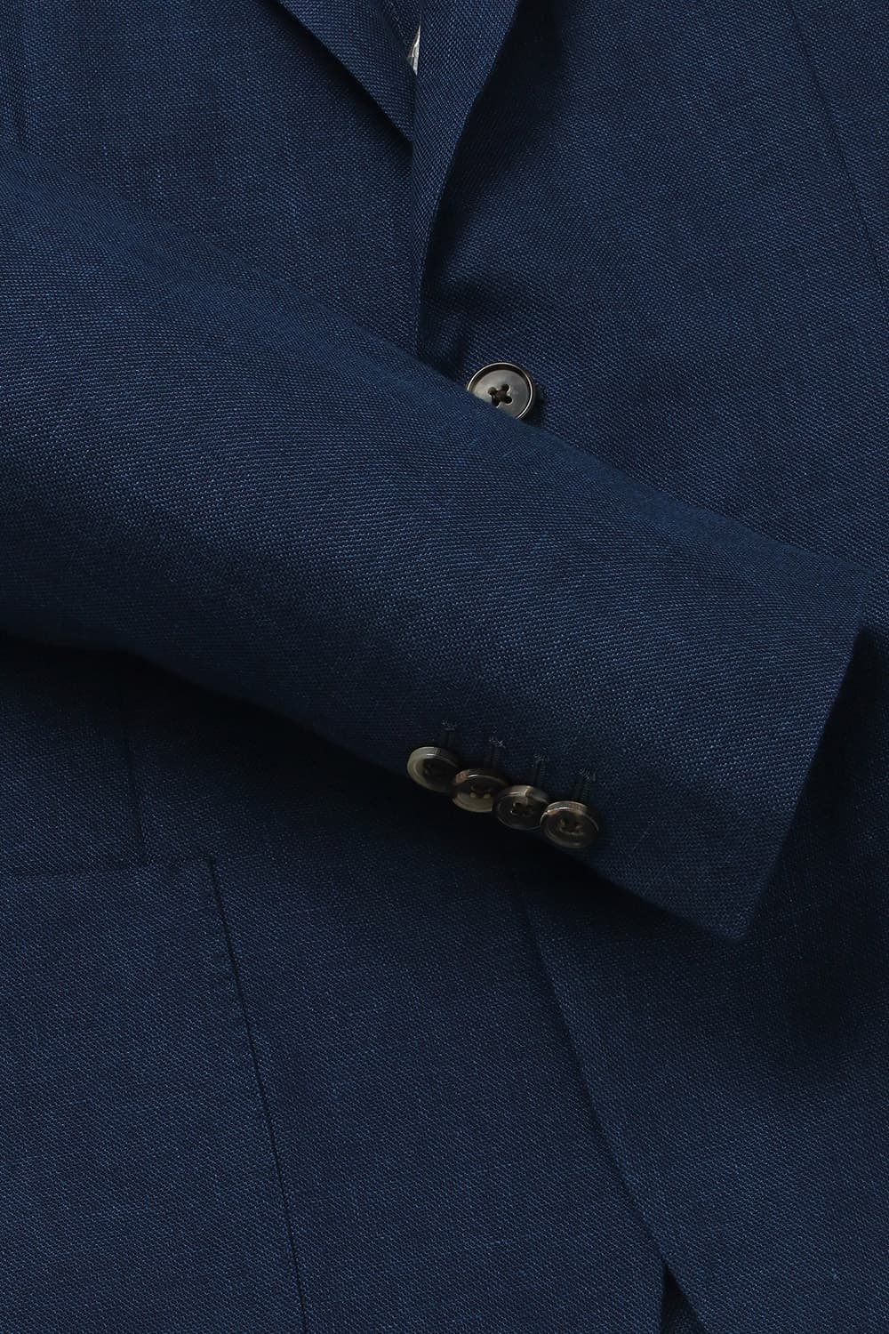 린넨 혼방 네이비 테일러드 자켓