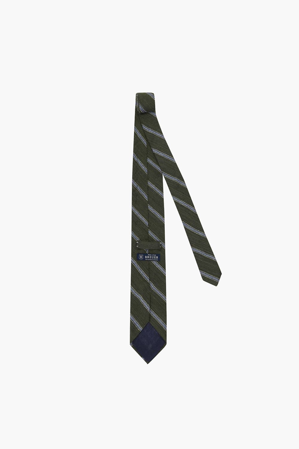 울 실크 혼방 스트라이프 108 그린 넥타이