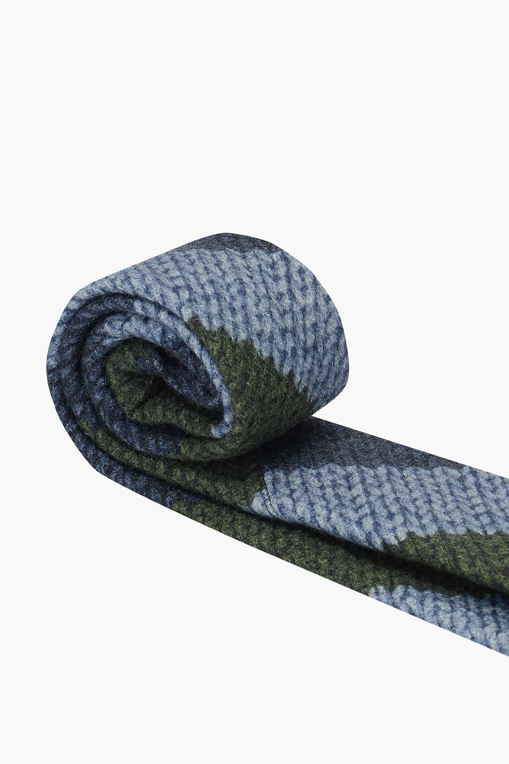 울 실크 혼방 컬러블럭 스트라이프 107 그린 넥타이