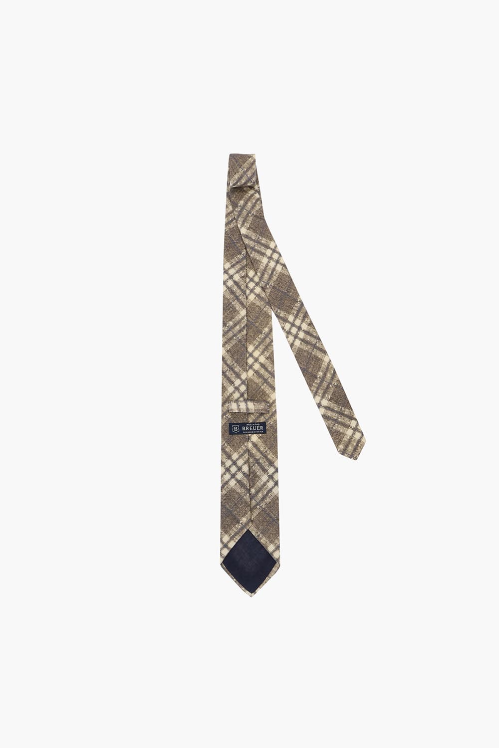 울 실크 혼방 타탄 체크 106 브라운 넥타이