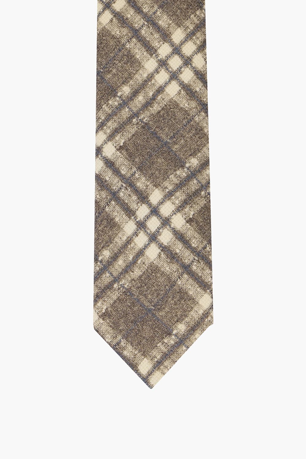 울 실크 혼방 타탄 체크 106 브라운 넥타이
