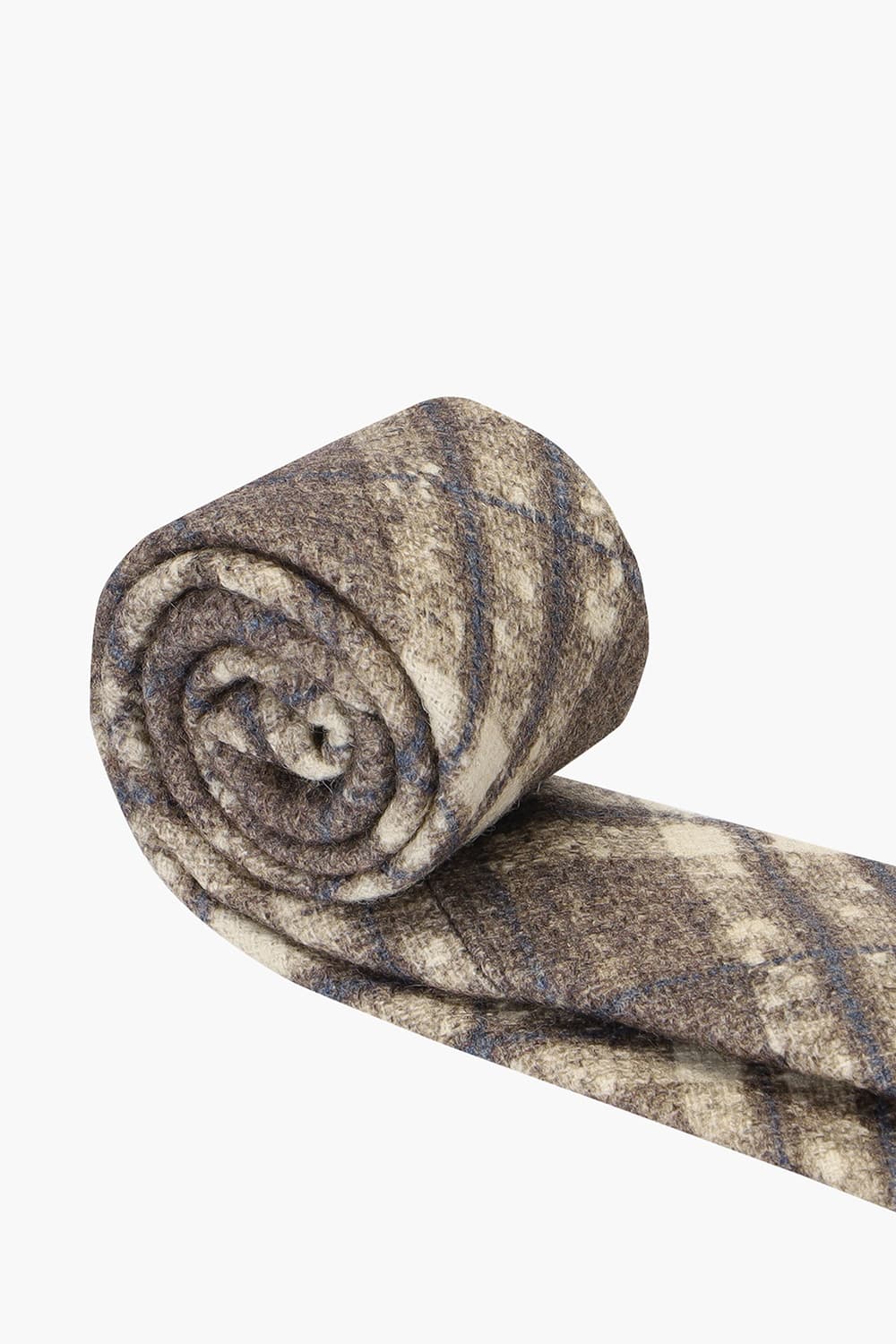 울 실크 혼방 타탄 체크 106 브라운 넥타이