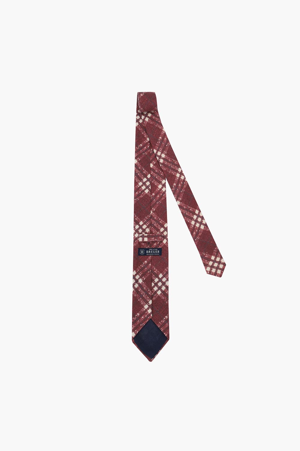 울 실크 혼방 타탄 체크 106 레드 넥타이