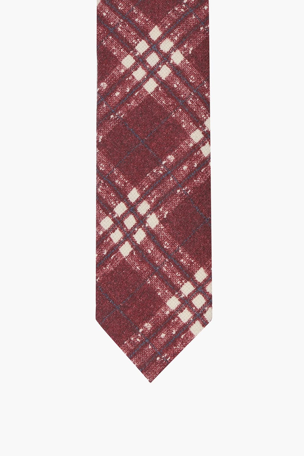 울 실크 혼방 타탄 체크 106 레드 넥타이