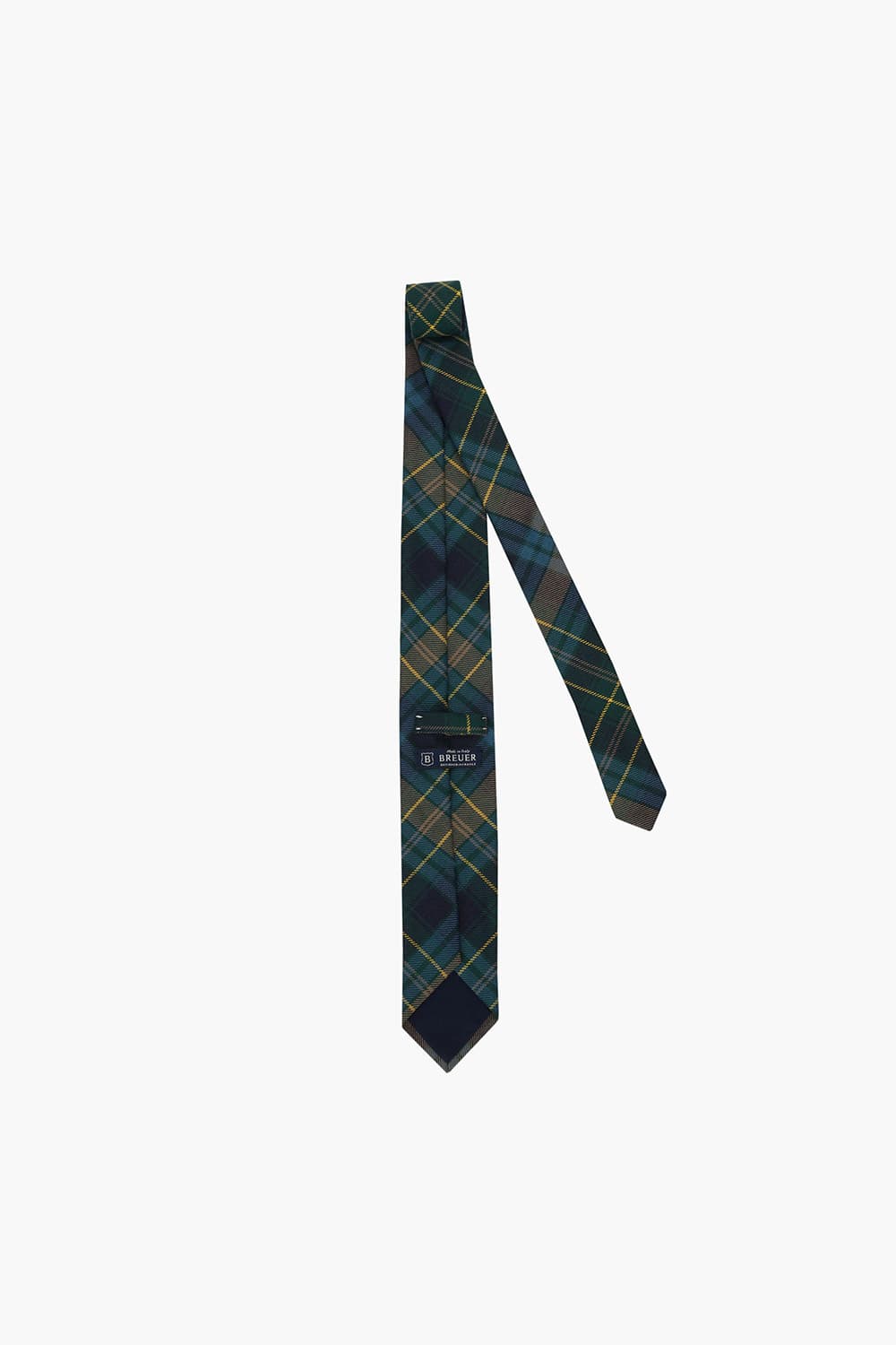 울 타탄 체크 117 그린 넥타이