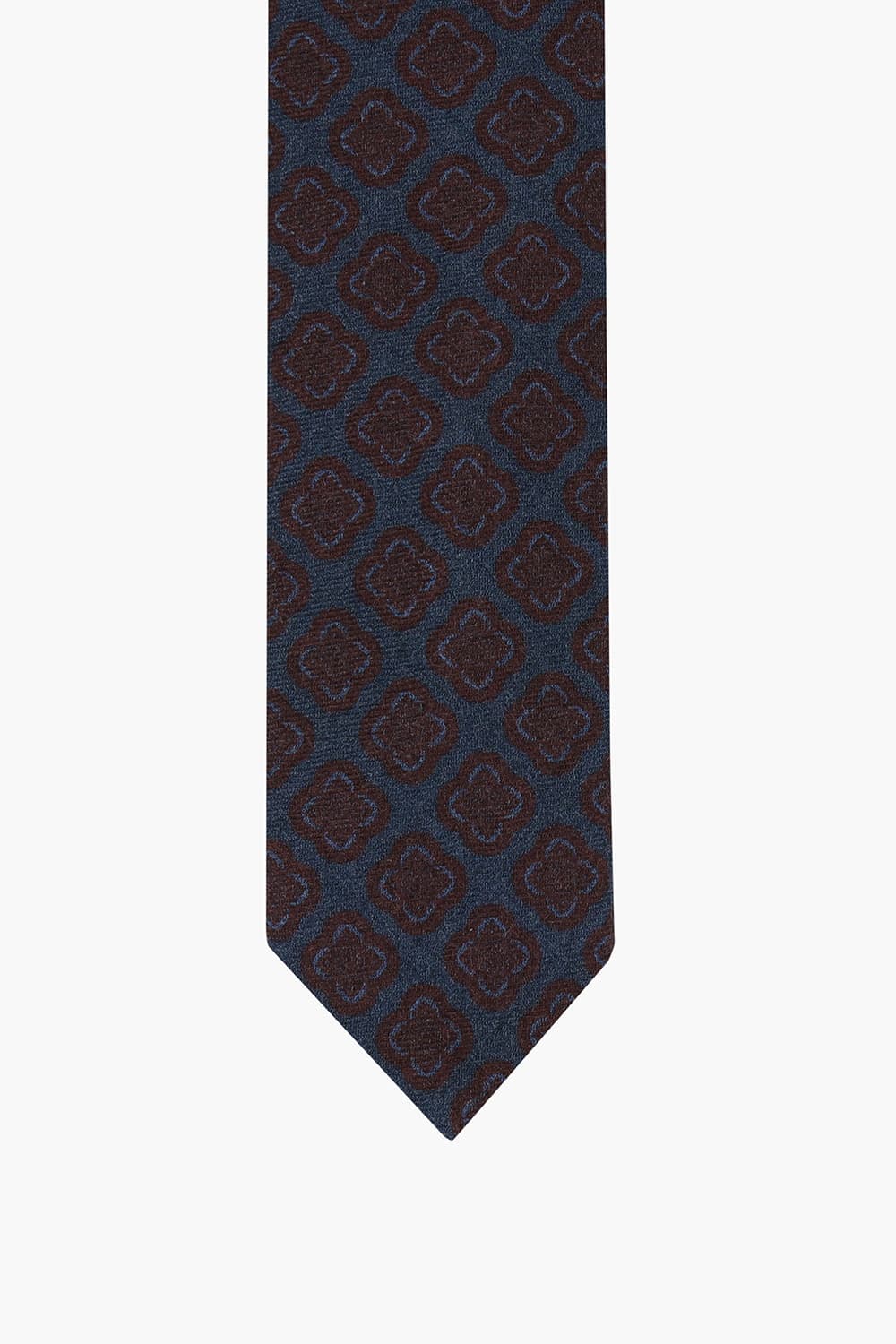 울 기하학 패턴 114 다크네이비 넥타이
