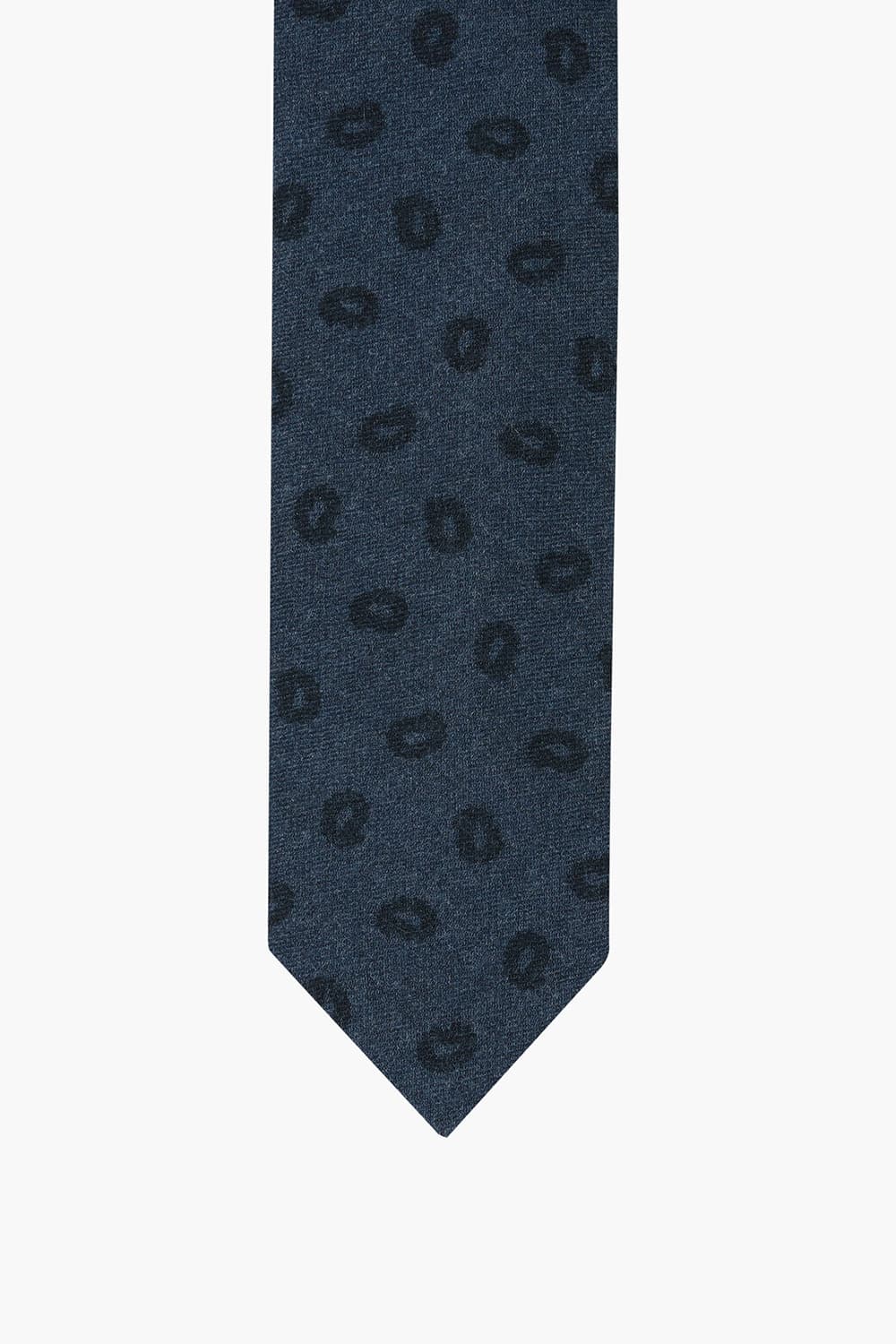 울 일러스트 패턴 113 다크네이비 넥타이