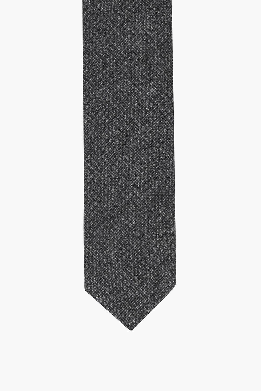 울 실크 혼방 깅엄 체크 106 차콜그레이 넥타이
