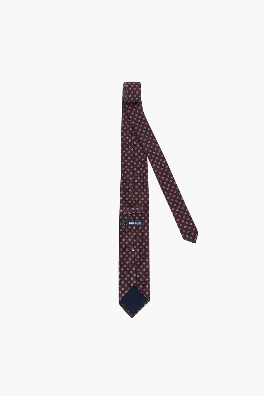 울 실크 혼방 도트 패턴 105 버건디 넥타이