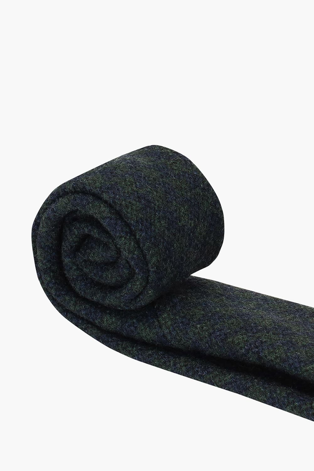 울 실크 혼방 자수 패턴 104 다크그린 넥타이