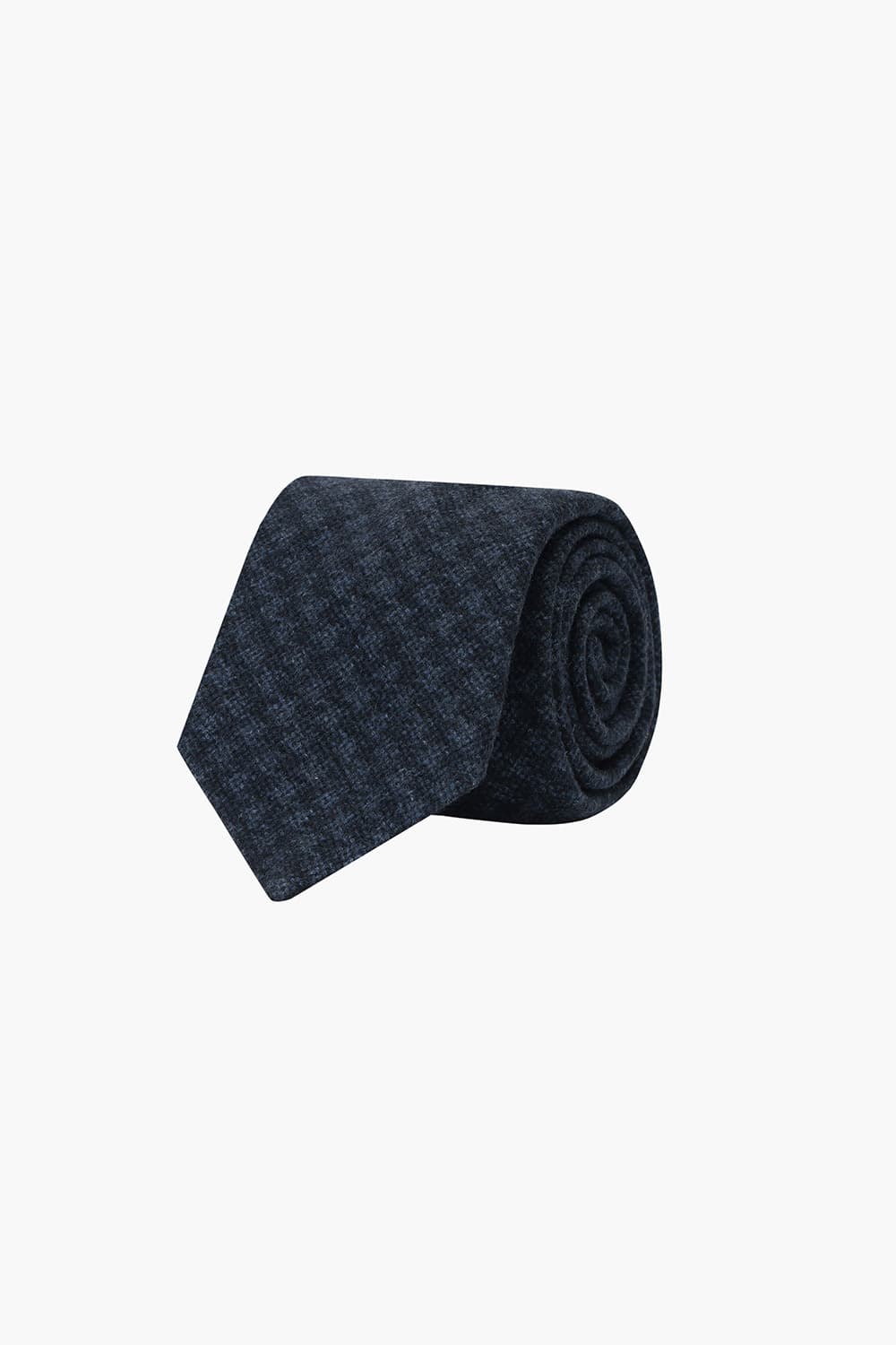 울 실크 혼방 자수 패턴 104 다크네이비 넥타이