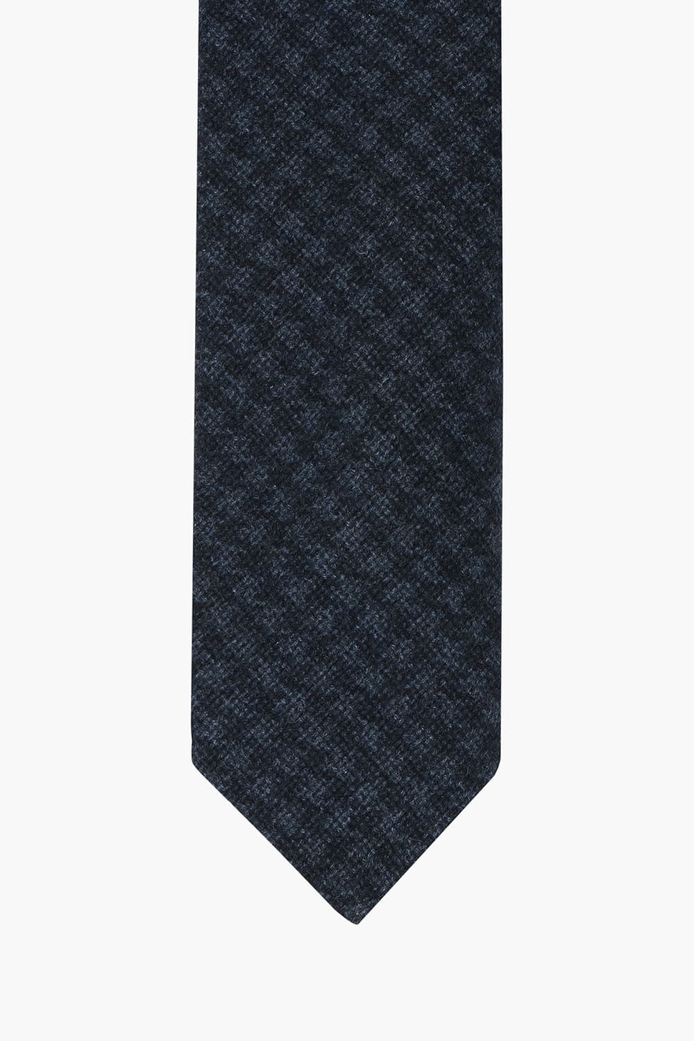 울 실크 혼방 자수 패턴 104 다크네이비 넥타이