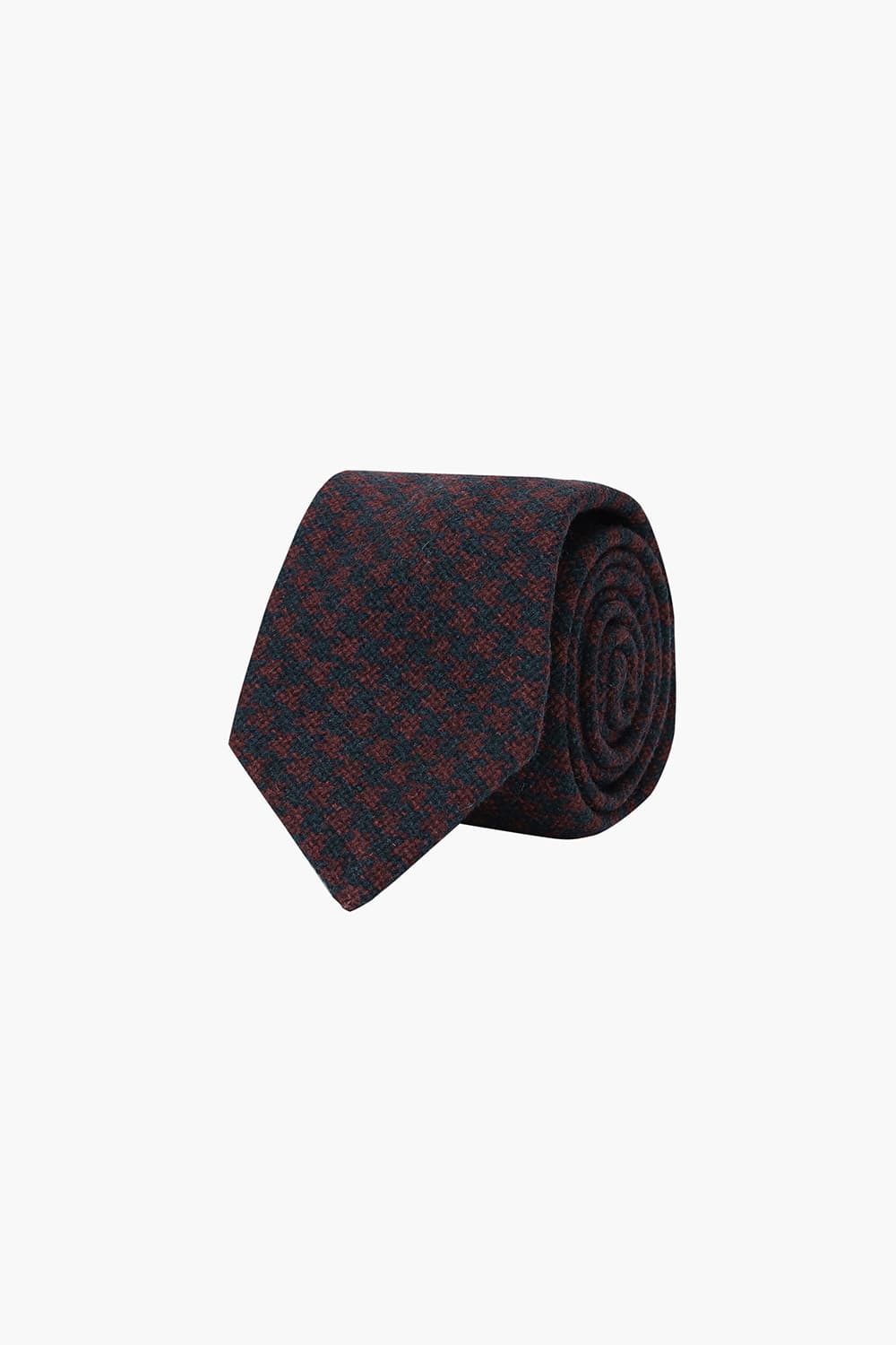 울 실크 혼방 자수 패턴 104 버건디 넥타이