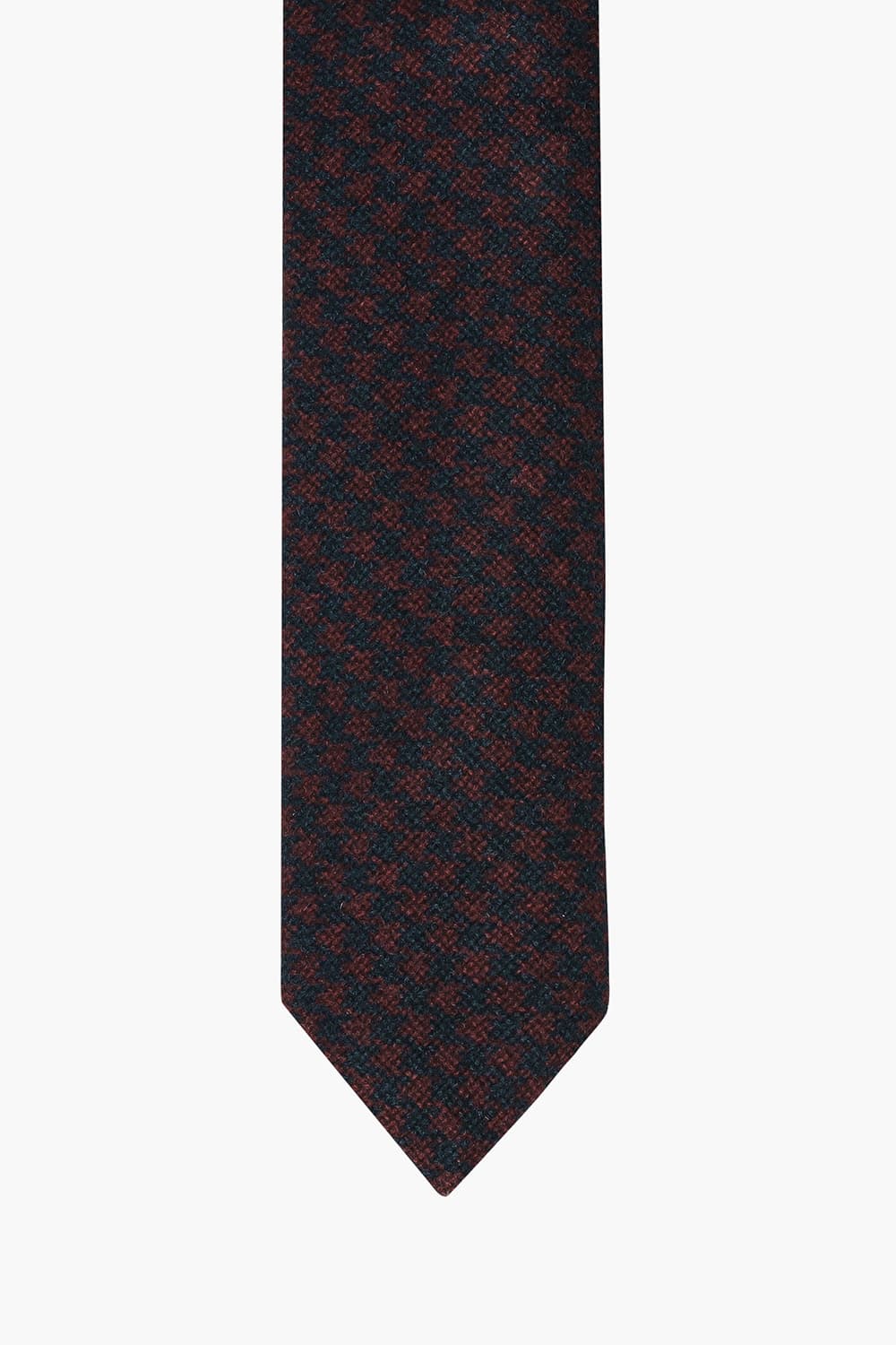 울 실크 혼방 자수 패턴 104 버건디 넥타이