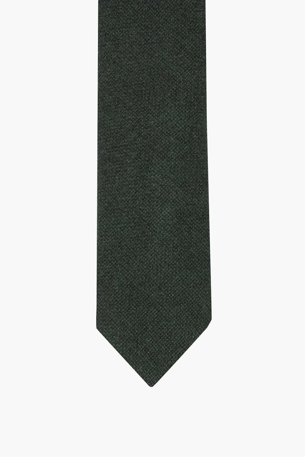 울 실크 혼방 베이직 101 다크그린 넥타이