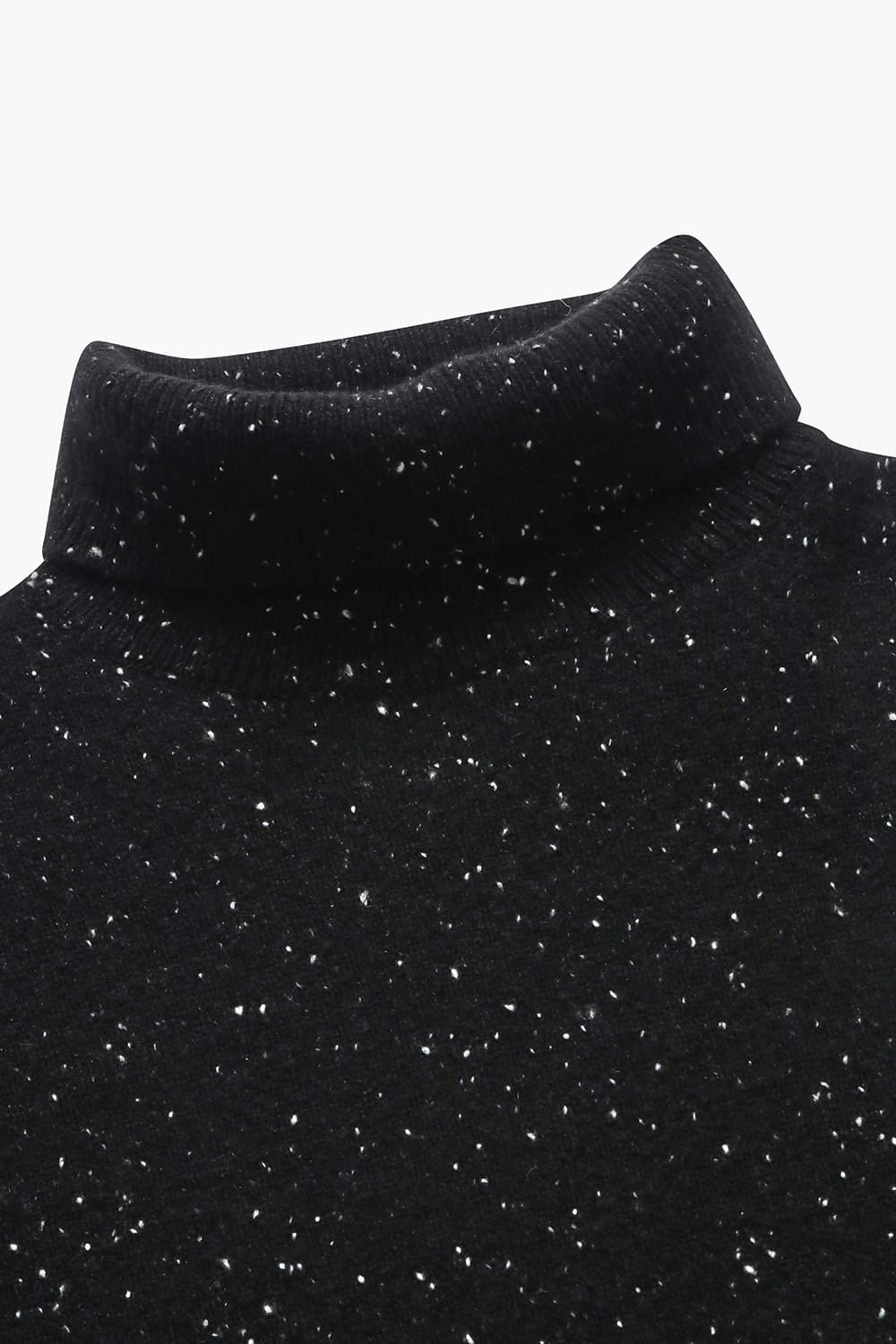 캐시미어 터틀넥 블랙 긴소매 니트