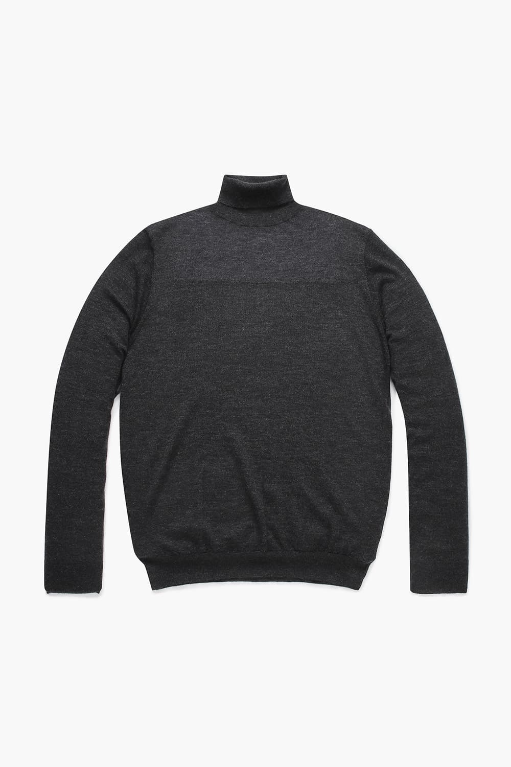 캐시미어 터틀넥 차콜그레이 긴소매 니트