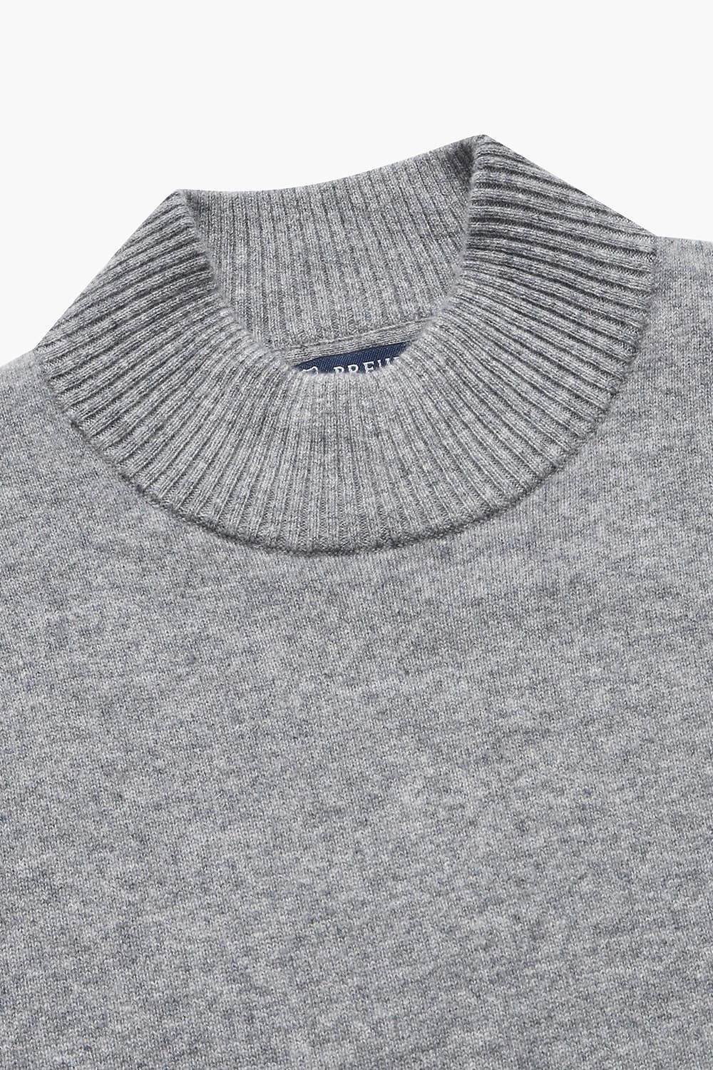 캐시미어 헨리넥 그레이 긴소매 니트