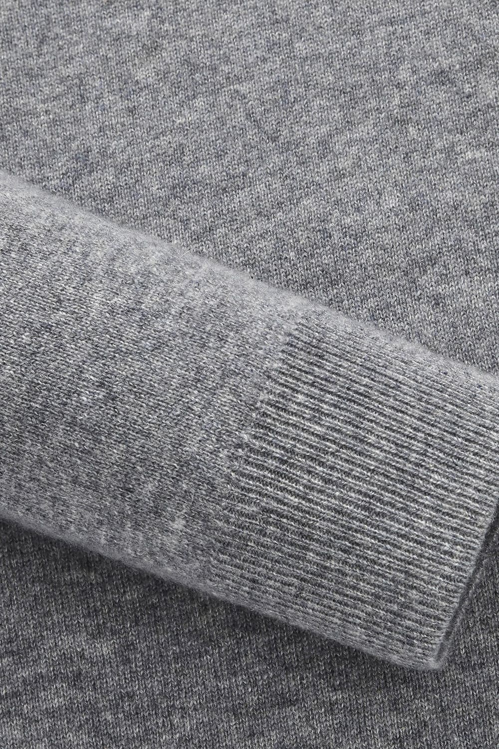 캐시미어 헨리넥 그레이 긴소매 니트