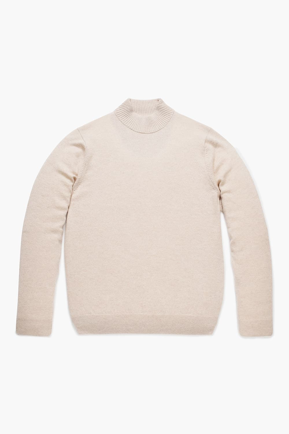 캐시미어 헨리넥 라이트베이지 긴소매 니트