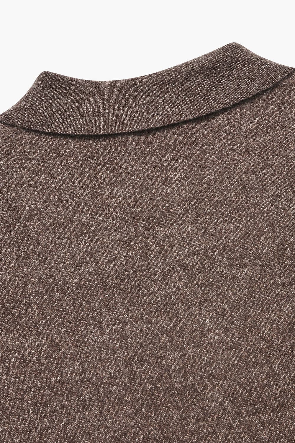 캐시미어 폴로 다크브라운 긴소매 니트